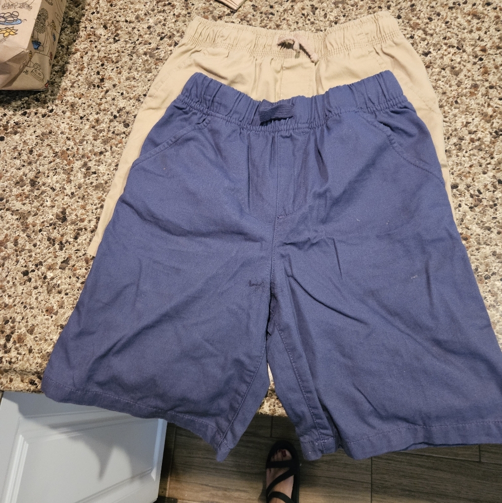 Wonder Nation Boys Navy and Khaki Flat Front Shorts